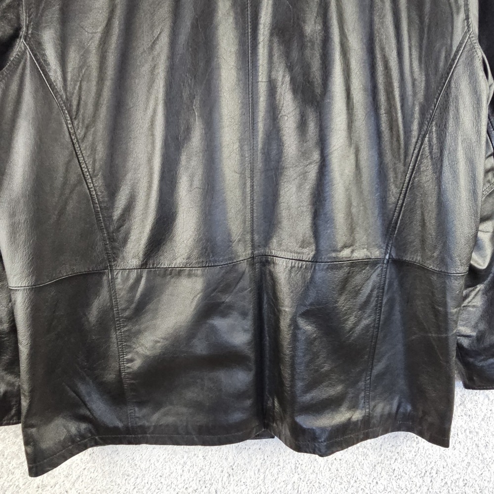 Wilsons M. Julian Diamond Quilted Black Leather Jacket Men's Size XL Button Up - Picture 14 of 16